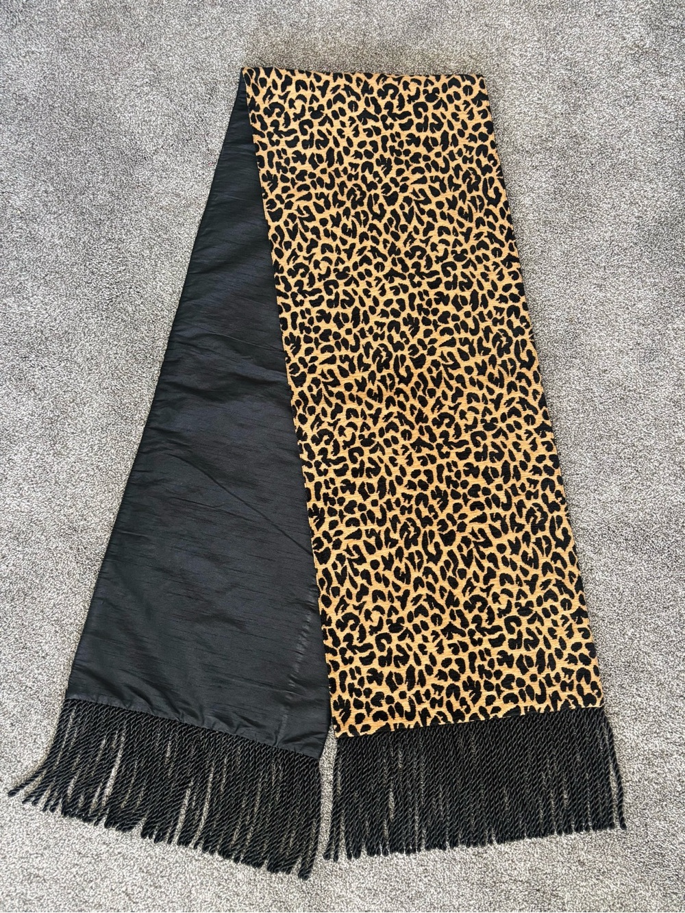 Leopard Print Decorative Table  Runner  - Brown/Black. (84 in.)